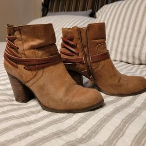 Madden Girl Denice Brown ankle booties